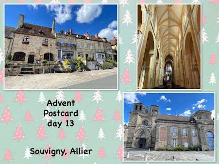 French Village Diaries cycling adventures advent postcard Souvigny Allier