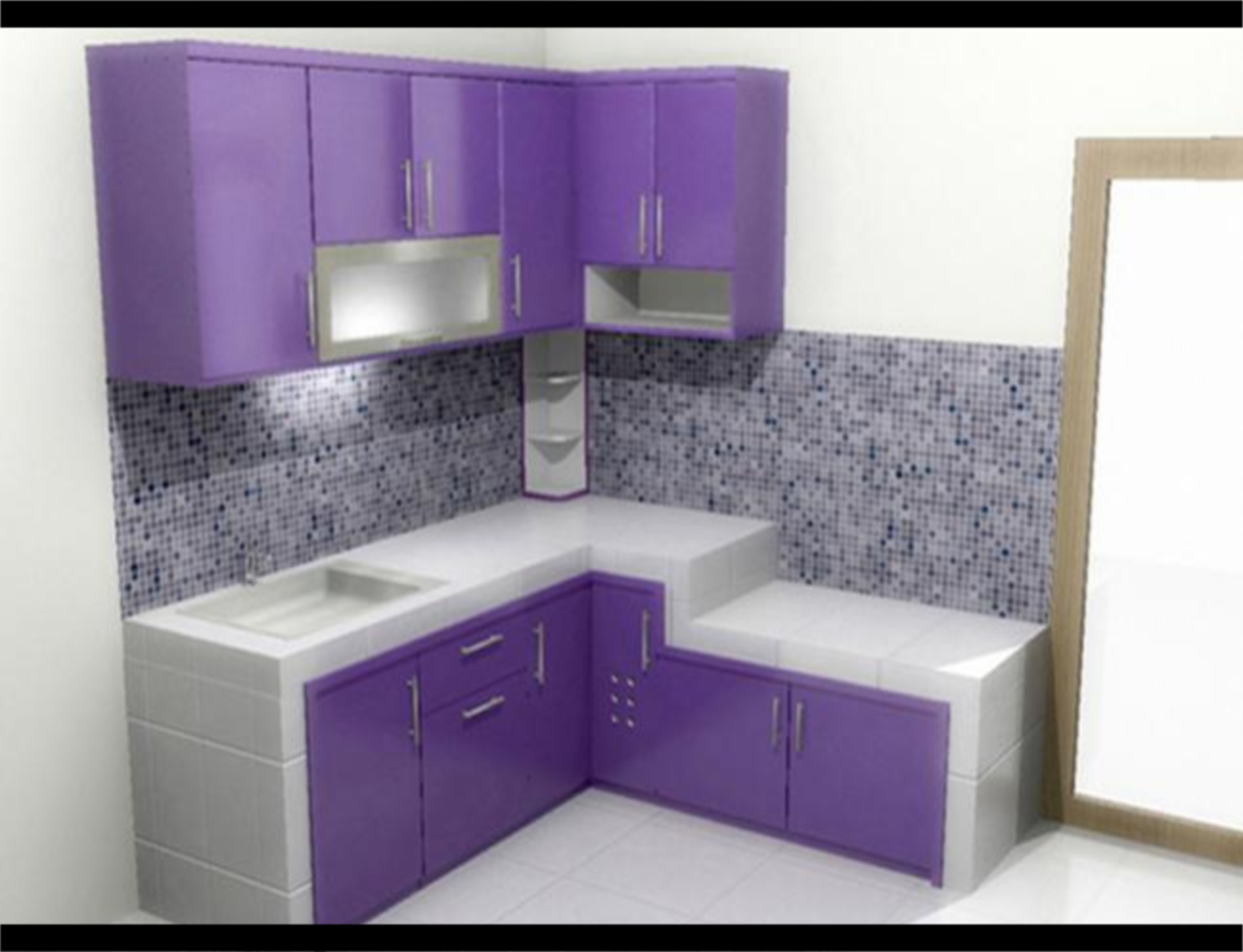 Design Interior Dapur Warna Ungu Model Rumah Simple