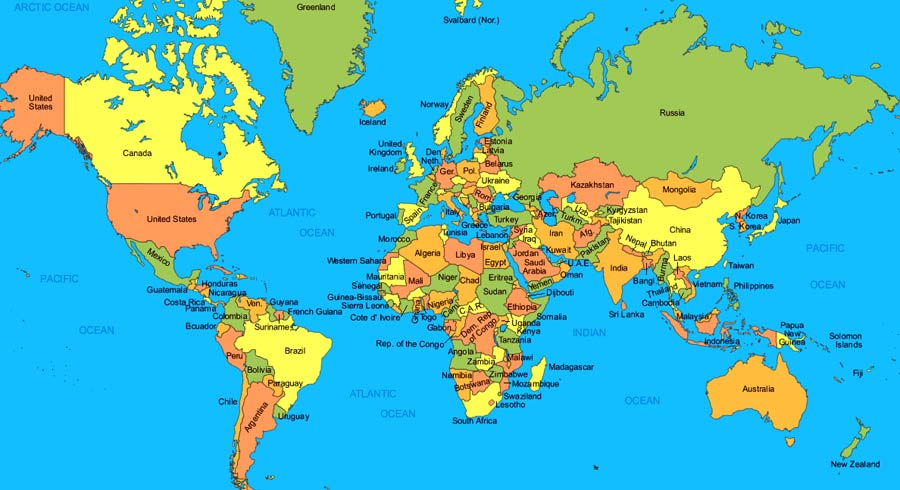 Test: Podrás nombrar correctamente los nombres de estos 18  países basado en su silueta