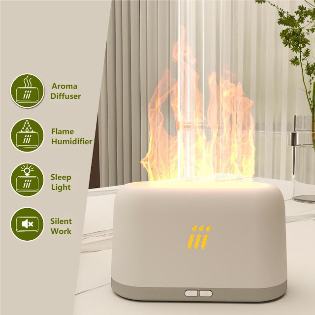 Ultrasonic Lamp Diffusor With Flame Aroma Diffuser