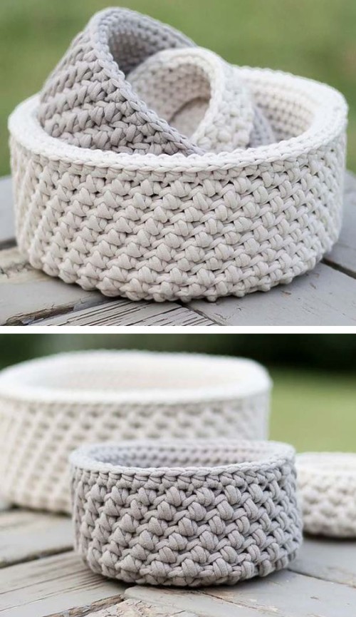 Mini Nesting Baskets - Free Crochet Pattern