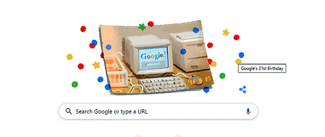 Google Doodle Search Engine 21st Birthday