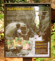 Flash flood warning sign