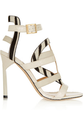 Jimmy Choo black and white high heeled sandals