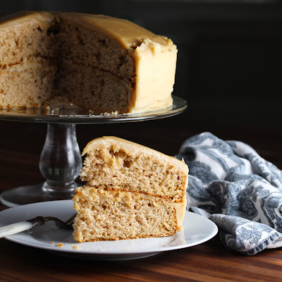 Spice Cake with Caramel Cream Cheese Frosting