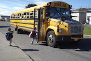 She's always happy to get on the bus and usually has a few gems to pass on . (dani last day on bus getting on copy)