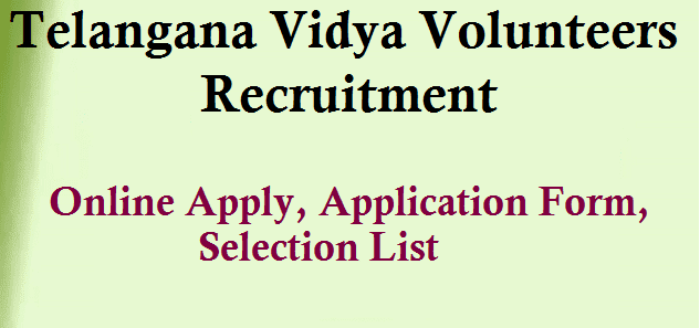 TS Recruitment, TS VVs Recruitment, Telangana VVs, Vidya Volunteers, TS Vidya Volunteers Recruitment 2018, VVs Official Website