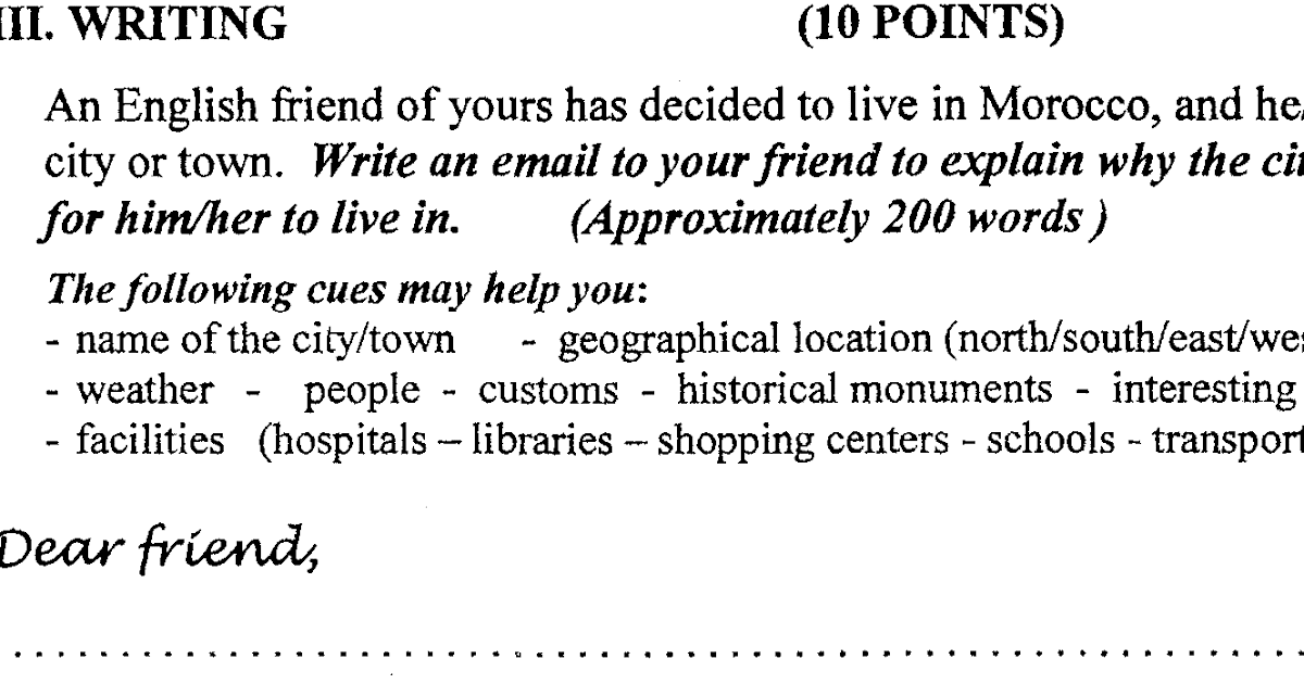 write an email to your friend