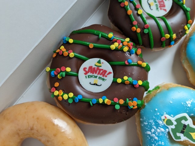 Krispy Kreme Elf-Themed Christmas Lights Donut.