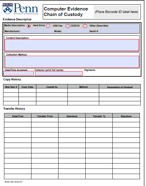 Rancangan Form Chain Of Custody