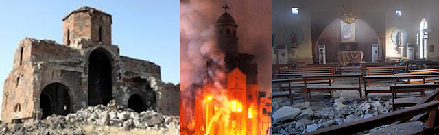 Ruins of Armenian Church in Turkey & Middle East Churches Attacked Today