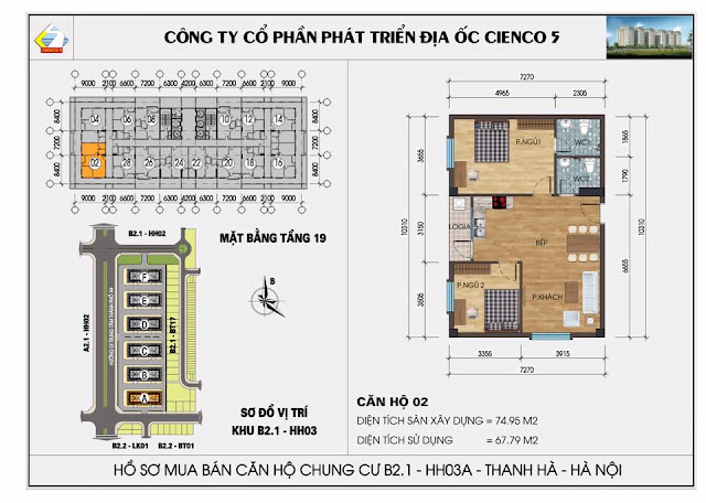 Mặt bằng thiết kế chung cư HH03A tòa B2.1 Thanh Hà Cienco 5