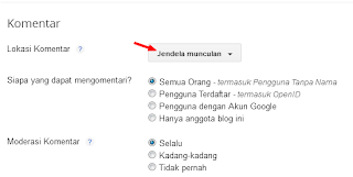 Cara membuat pop up komentar di blogger