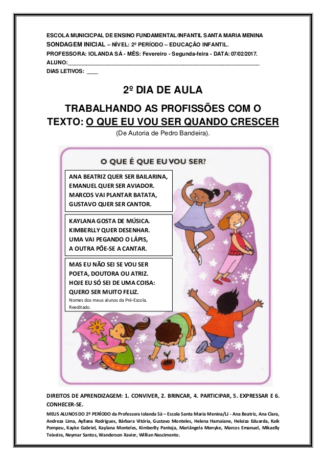 2º DIA DE AULA