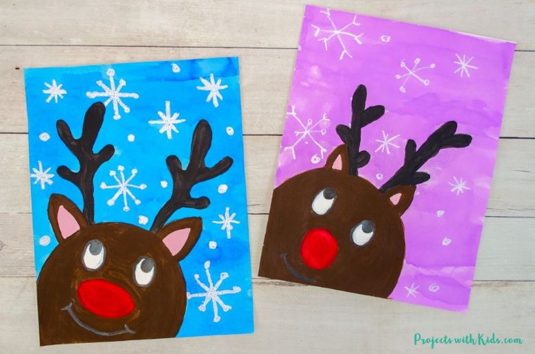 Reindeer painting - reindeer arts and crafts ideas
