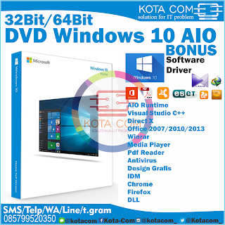 MURAH! JUAL DVD INSTALL ULANG WINDOWS XP 7 8 10 BONUS DRIVER PACK DAN SOFTWARE SURABAYA