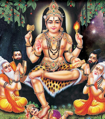 Picture of Lord Daksinamurthy, the Guru or teacher form of Shiva