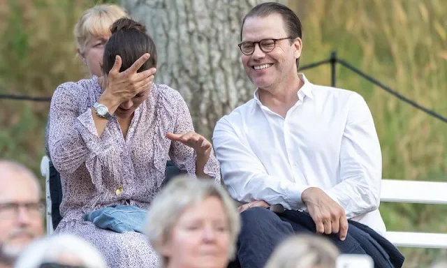 Crown Princess Victoria wore a Roma printed ruffled long dress by Zadig & Voltaire