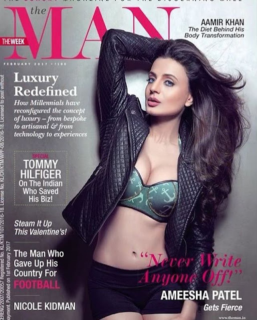 Amisha Patel Hot Cover Photoshoot for The Man Magazine