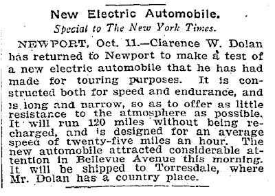 New Electric Automobile - New York Times 10-11-1900