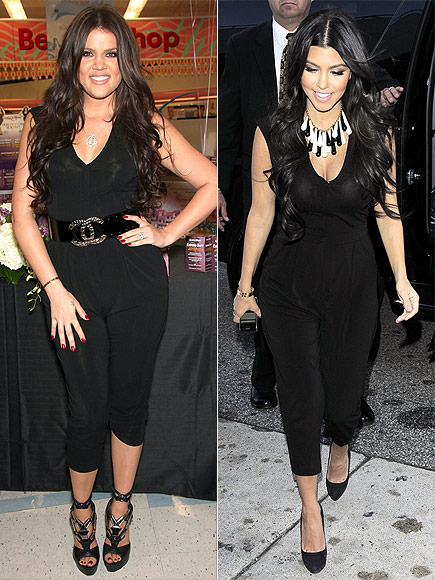 Khloe Kardashian Vs Kourtney Kardashian in a BeBe Jumpsuit