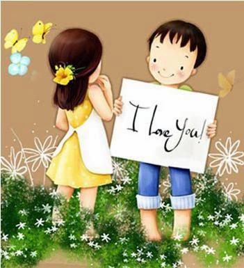 Ảnh em bé với chữ I LOVE YOU