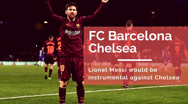 Lionel Messi celebrating Scoring against Chelsea