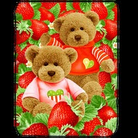  Jual Selimut Kendra Soft Panel Blanket Strawberry Bear