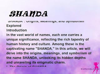 meaning of the name "SHANDA"