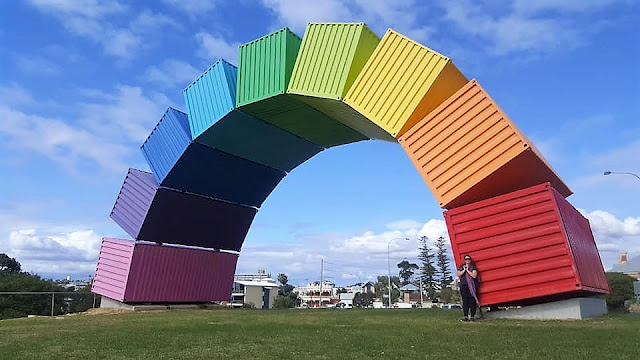 Rainbow Sea Container by Marcus Canning | Fremantle Public Art