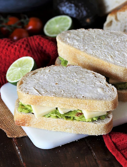 Assembled Guacamole Grilled Cheese Ready to Cook Image