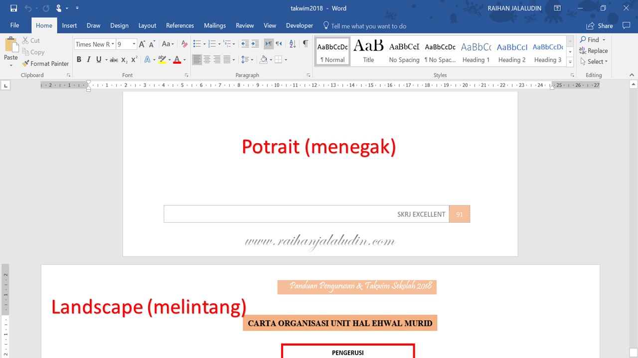 Cara Edit Nombor Muka Surat Dalm Microsoft Word