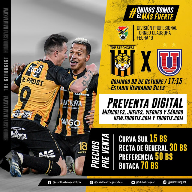 Venta Entradas The Strongest vs Universitario de Sucre