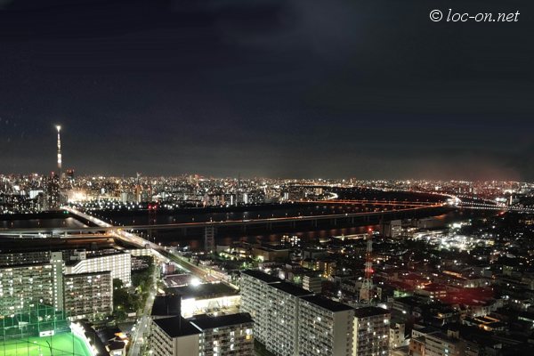 船堀タワーから見る下町の夜景,Night view of downtown seen from Funabori Tower,Funabori塔上看旧市区的夜景