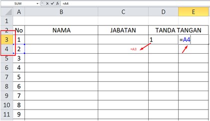 Pembuatan Daftar Hadir Model 2