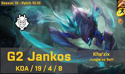 G2 Jankos Khazix JG vs Sett - EUW 10.10