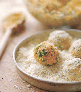 Sweet potato and goat’s cheese balls