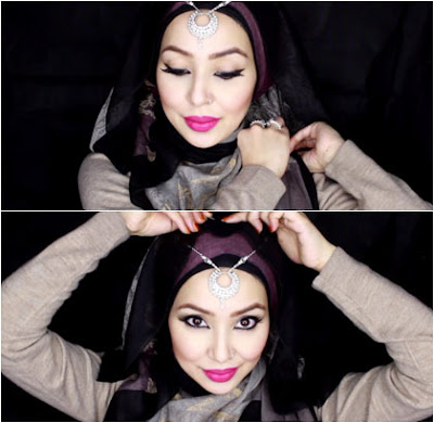 Tutorial Hijab Pesta (Fatiha Rouf) Kombinasi dengan Kalung