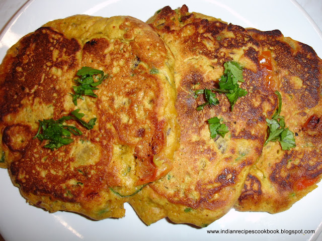 Chickpea / Tomato pancakes make with Dhirade / flour to  how pancakes world!: Omlet Tomato Besan flour besan