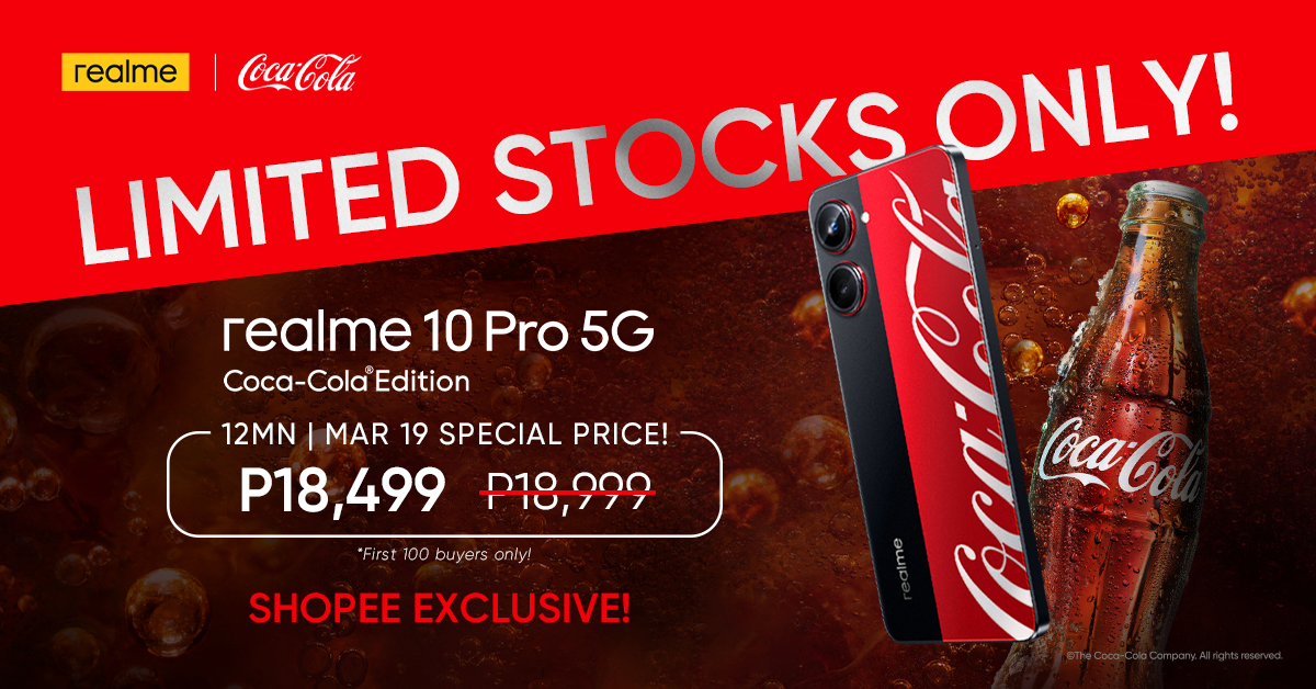 Snag the realme 10 Pro 5G Coca-Cola® Edition on Shopee