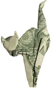 Beautiful money sculptures of Cat