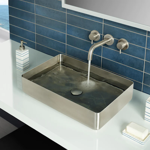 Rectangular Countertop Sink - Stainless Steel