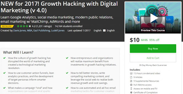 [95% Off] NEW for 2017! Growth Hacking with Digital Marketing (v 4.0)|Worth 195$