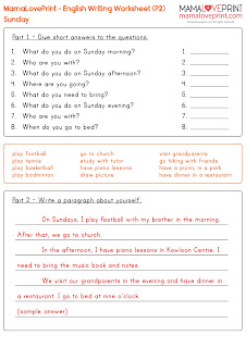 MamaLovePrint . Grade 2 English Worksheets . Writing PDF Free Download