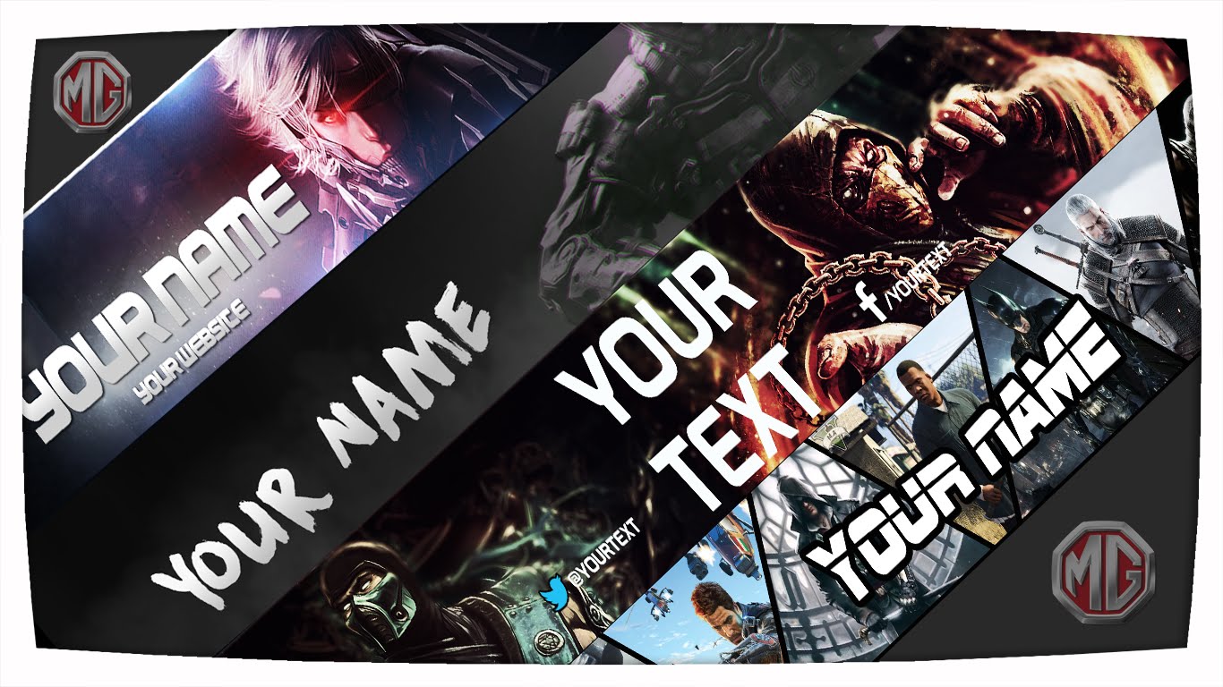 Top 05 Youtube  Banner  Gaming  Free  PSd  Template  pro disigner