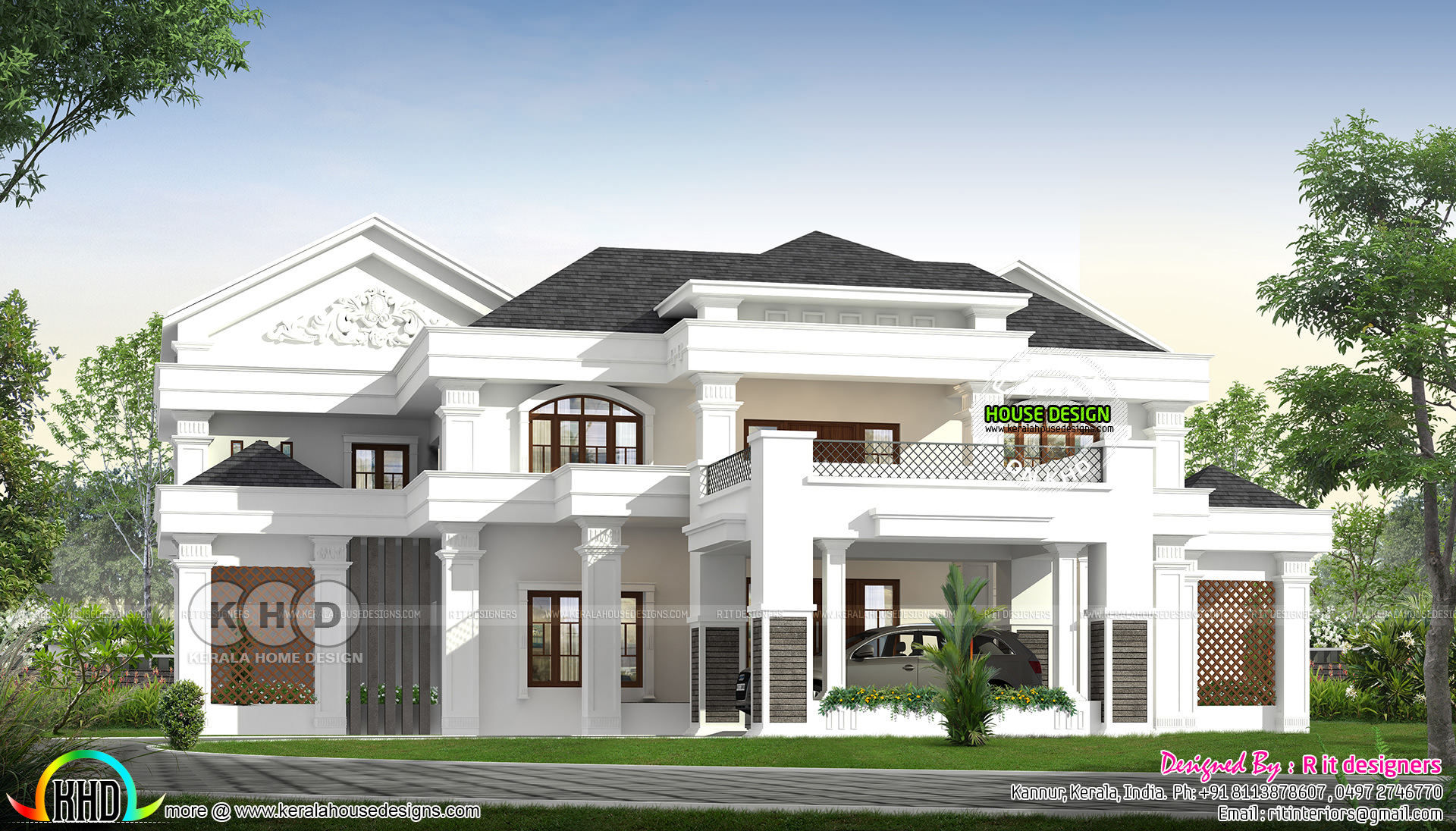 4433 square feet 5  bedroom  Colonial mix house  plan  