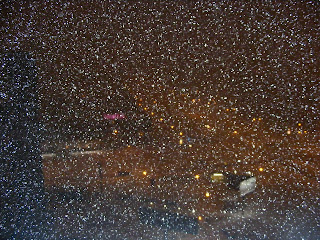 winter blizzard Poland warsaw warszawa snow storm city night