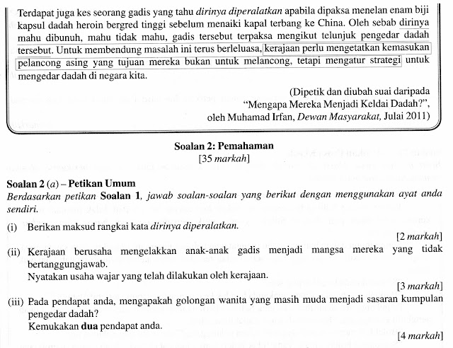 Laman Bahasa Melayu SPM: CARA-CARA MENJAWAB SOALAN RUMUSAN 