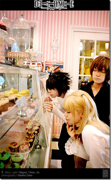 death note cosplay - ryuzaki l lawliet yagami light kira and amane misa