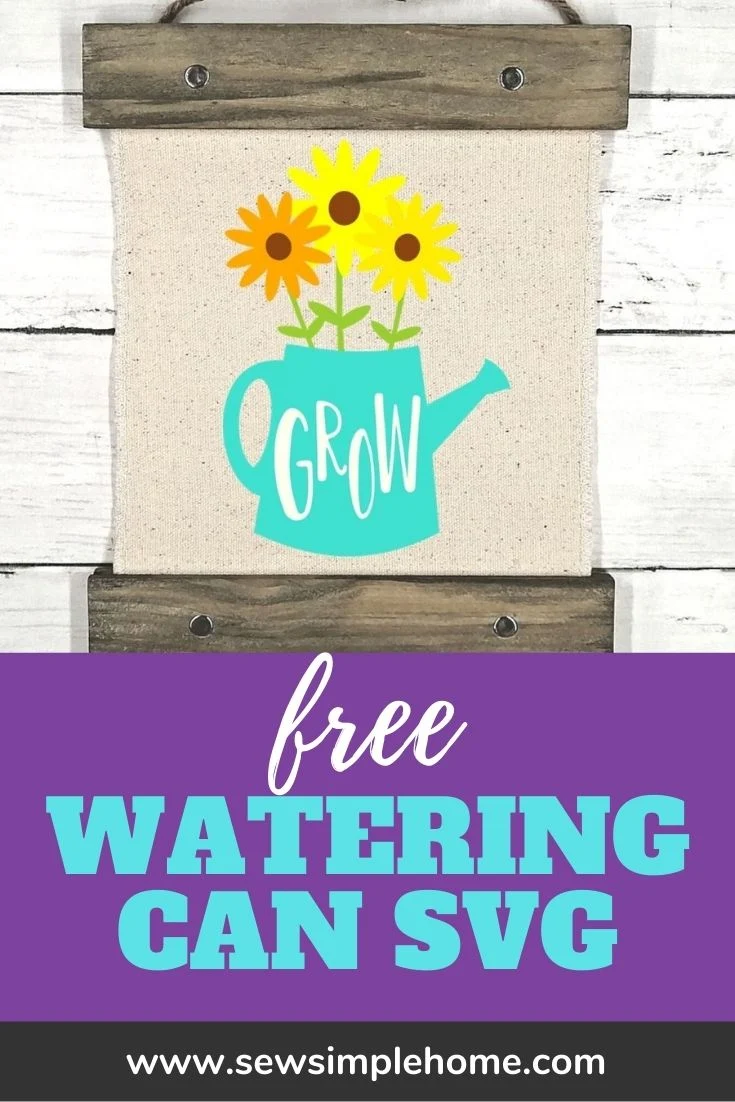 Free watering can SVG cut file can be used for Cricut or Silhouette.